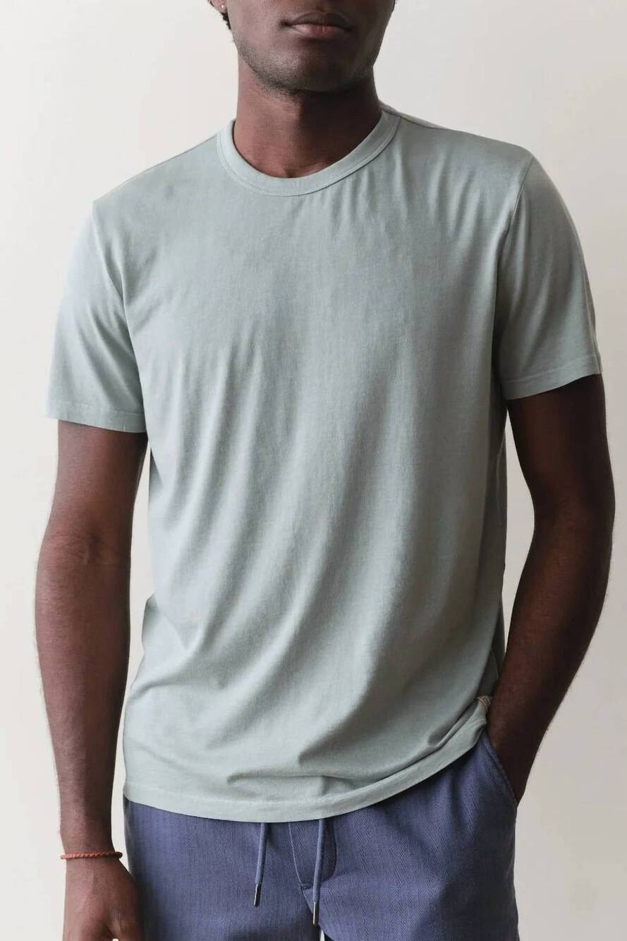 NEW MARINE LAYER signature sea change crew tee in iceberg green